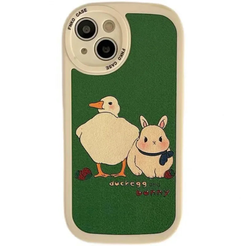 Cute Duck Rabbit Phone Case for iPhone – Adorable & Protective