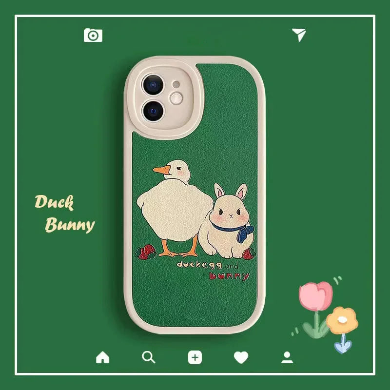 Cute Duck Rabbit Phone Case for iPhone – Adorable & Protective