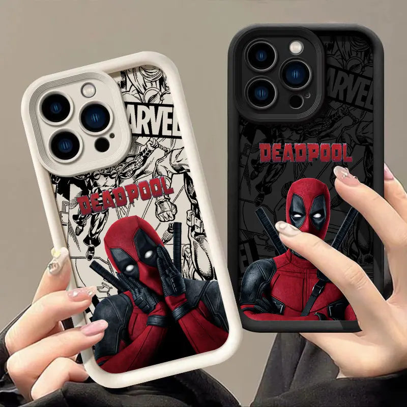 Deadpool Marvel iPhone Case – Shockproof Black TPU Matte Silicone Case