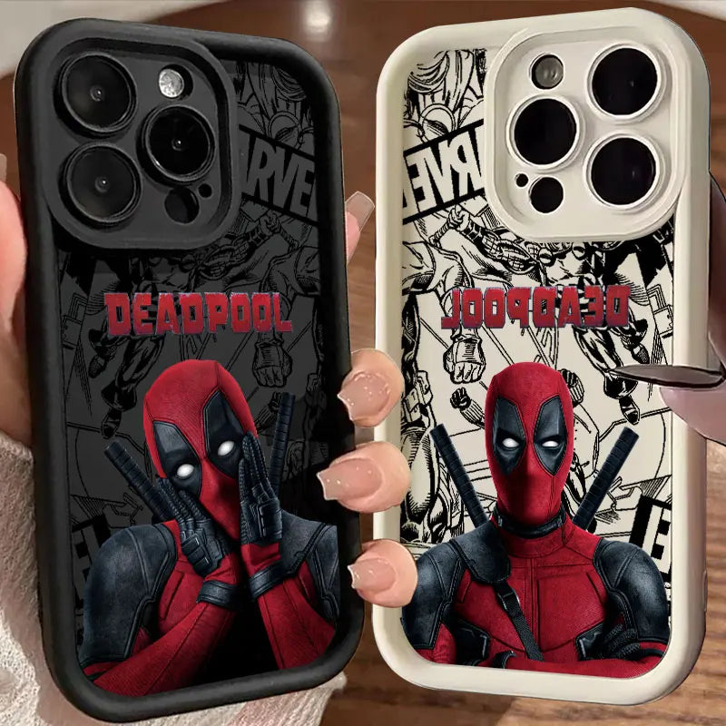 Deadpool Marvel iPhone Case – Shockproof Black TPU Matte Silicone Cover