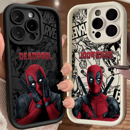 Deadpool Marvel iPhone Case – Shockproof Black TPU Matte Silicone Cover
