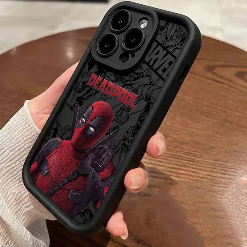 Deadpool Marvel iPhone Case – Shockproof Black TPU Matte Silicone black Case