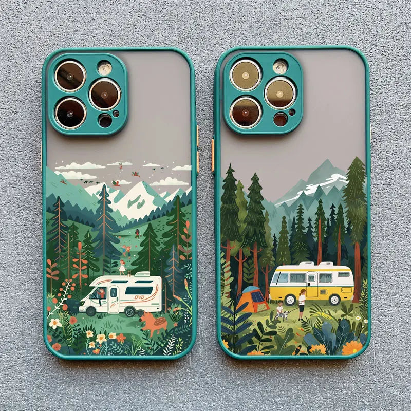 Forest Landscape RV iPhone Case – Shockproof & Matte Finish