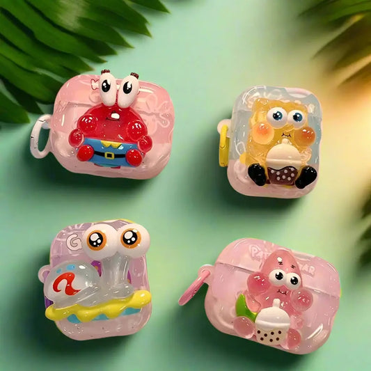 Fresh Candy Color AirPods Case in fun cartoon style featuring vibrant silicone designs of popular characters. Perfect for AirPods protection and style.