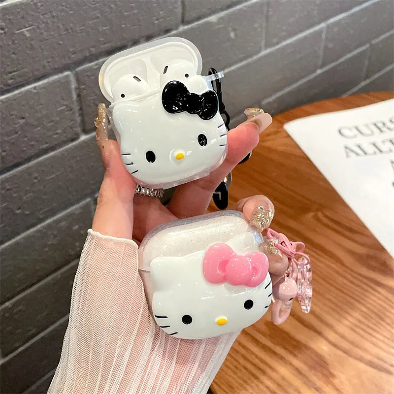 Hello Kitty Glitter Pink Protective AirPods Case – Cute & Durable Silicone Cover