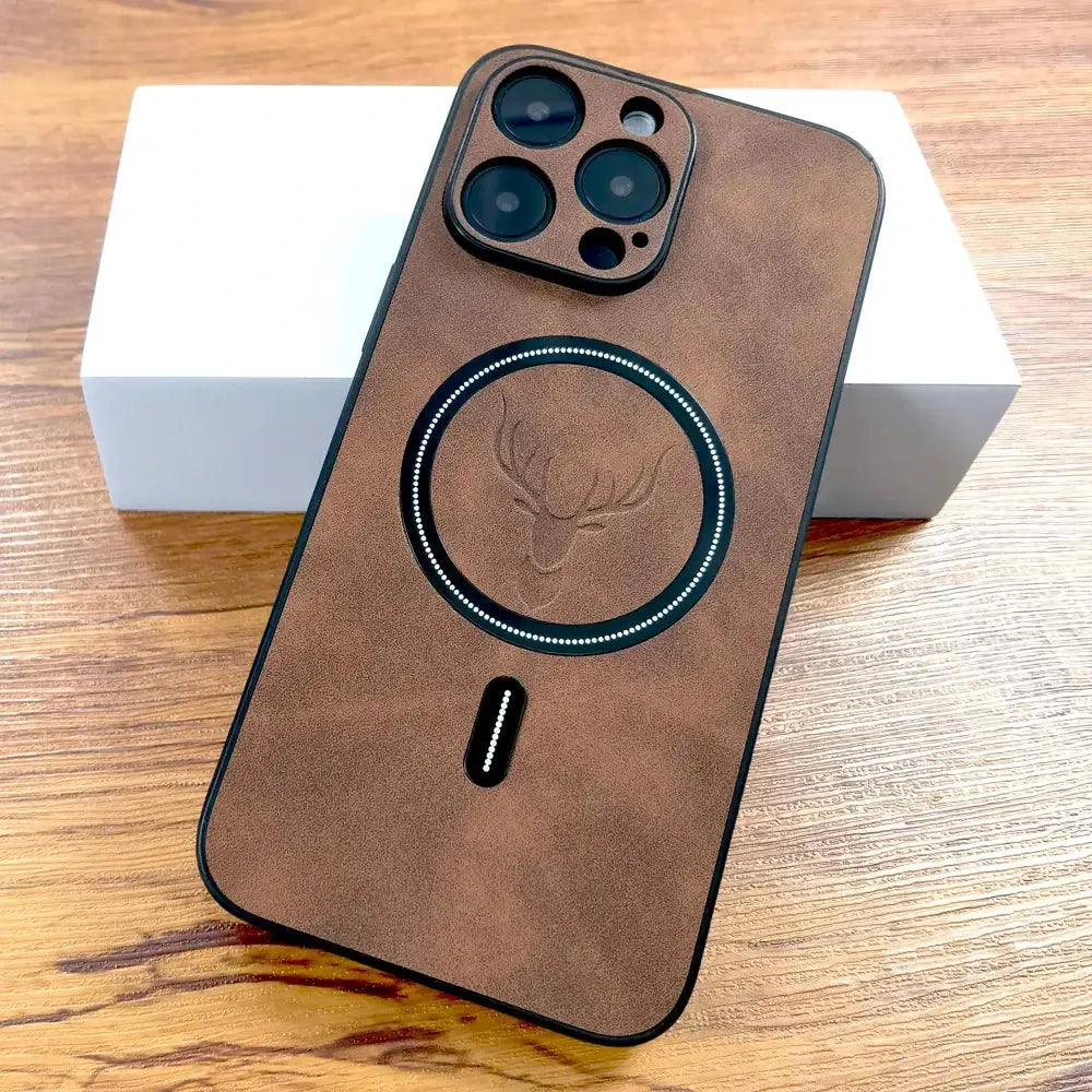 Luxury PU Leather Deer 16 iPhone Case