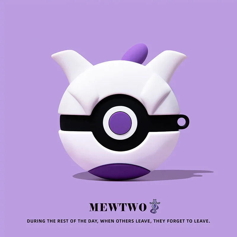 Poke Ball AirPods Case – Cute 3D Anime Silicone Cover