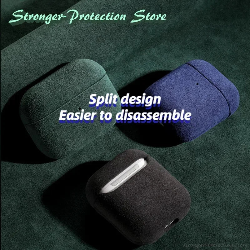 Italian Suede Leather Case for AirPods Pro 2, 3, 4 – Luxury & Protection Phonocap.com