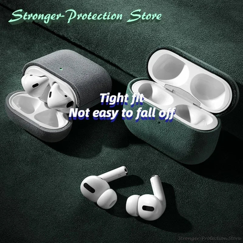 Italian Suede Leather Case for AirPods Pro 2, 3, 4 – Luxury & Protection Phonocap.com