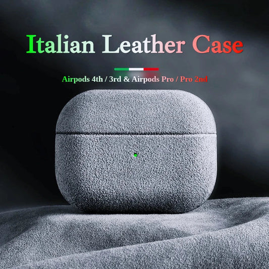 Italian Suede Leather Case for AirPods Pro 2, 3, 4 – Luxury & Protection Phonocap.com