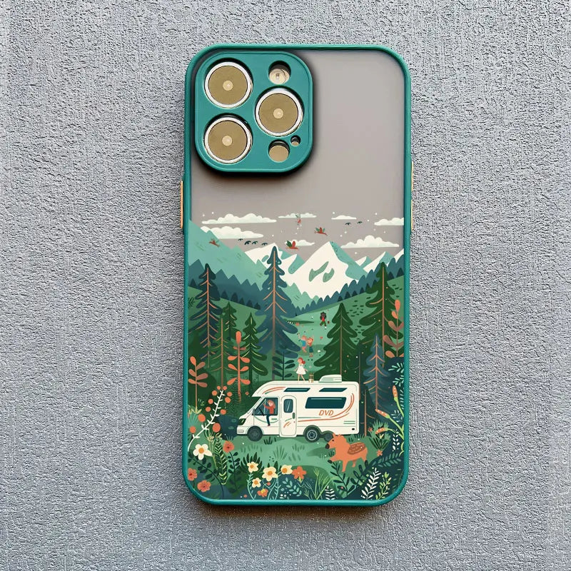 Forest Landscape RV iPhone Case – Shockproof & Matte Finish Phonocap.com