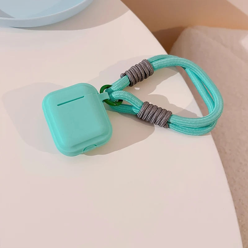 turquoise Soft Silicone AirPods Case with Keychain