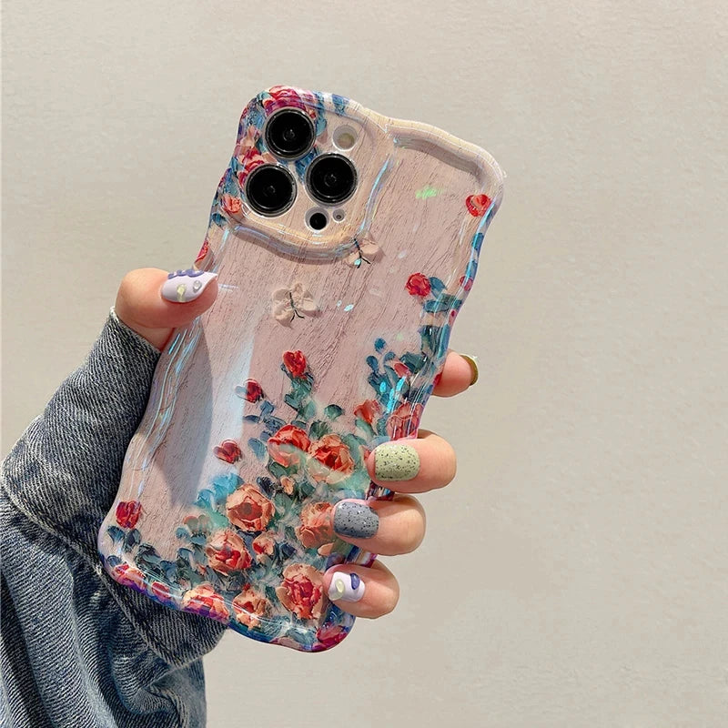 3D Floral Iphone Case rose