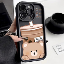 Load image into Gallery viewer, Cartoon Bear iPhone Case -  bubble tea