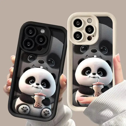 Cartoon Bear iPhone Case – Soft Silicone, Lens Protection, Shockproof & Cute Design
