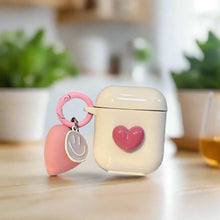 Laden Sie das Bild in den Galerie-Viewer, Cute 3D Heart Love AirPods Case – With Pink heart keychain