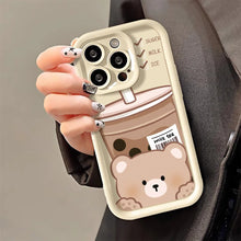 Laden Sie das Bild in den Galerie-Viewer, Cartoon Bear iPhone Case -  bubble tea