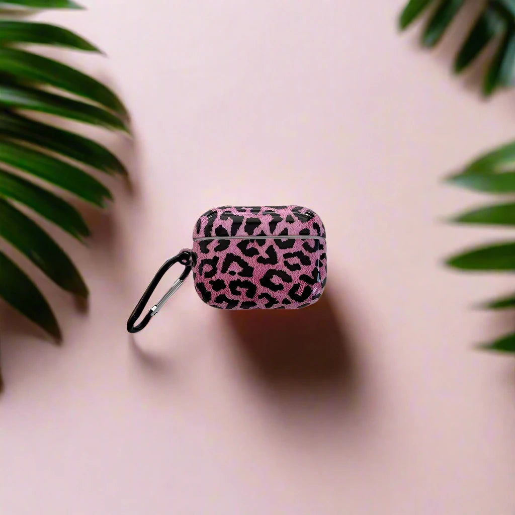 Cute Pink Leopard AirPods Case pro