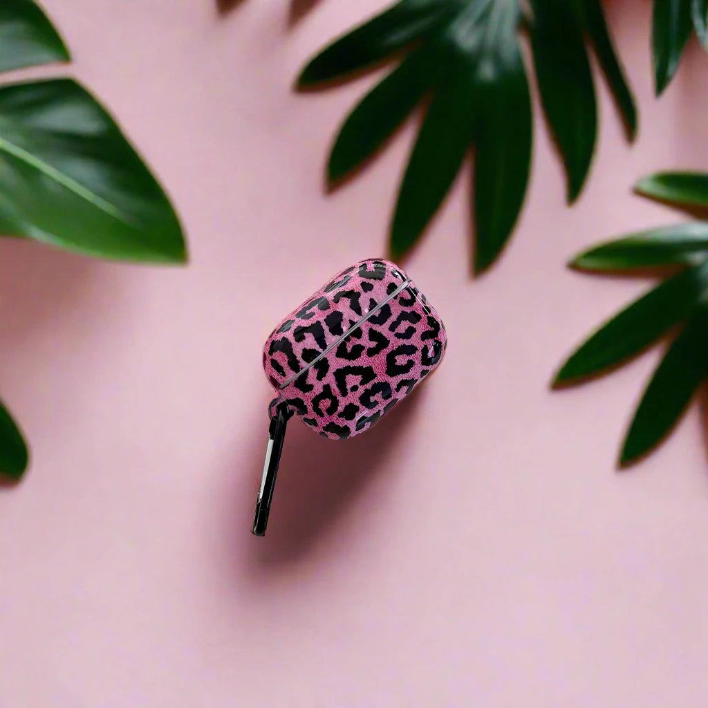 Cute Pink Leopard AirPods Case pro