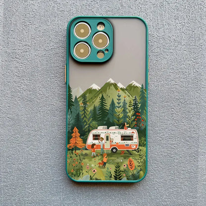 Forest Landscape RV iPhone Case – Shockproof & Matte Finish