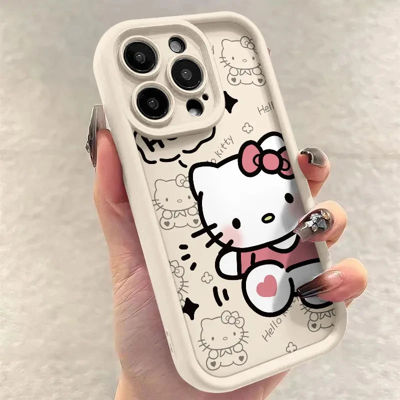 Hello Kitty Cartoon iPhone Case white begie