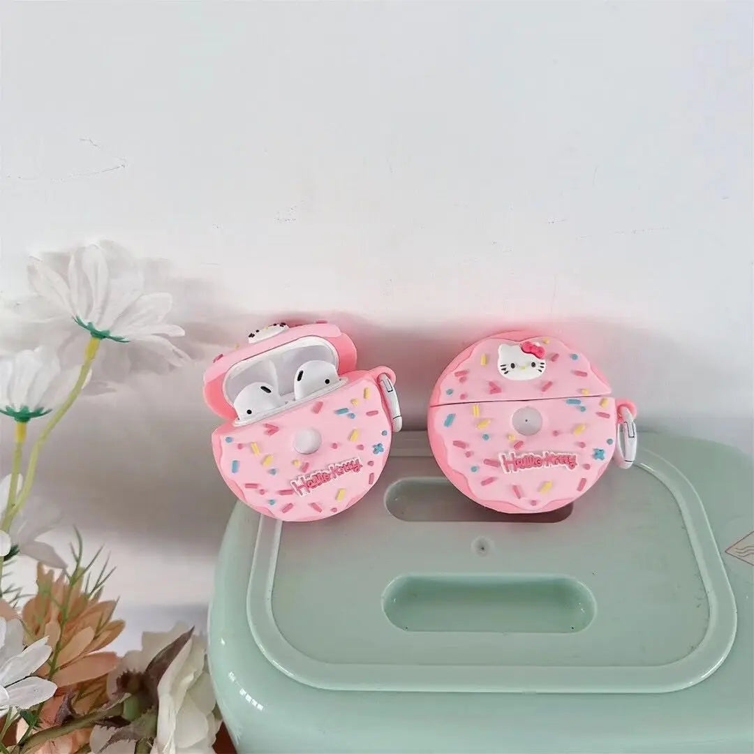 Hello Kitty Doughnut AirPods Case – Cute Silicone Protection for AirPods 1/2/3 & Pro