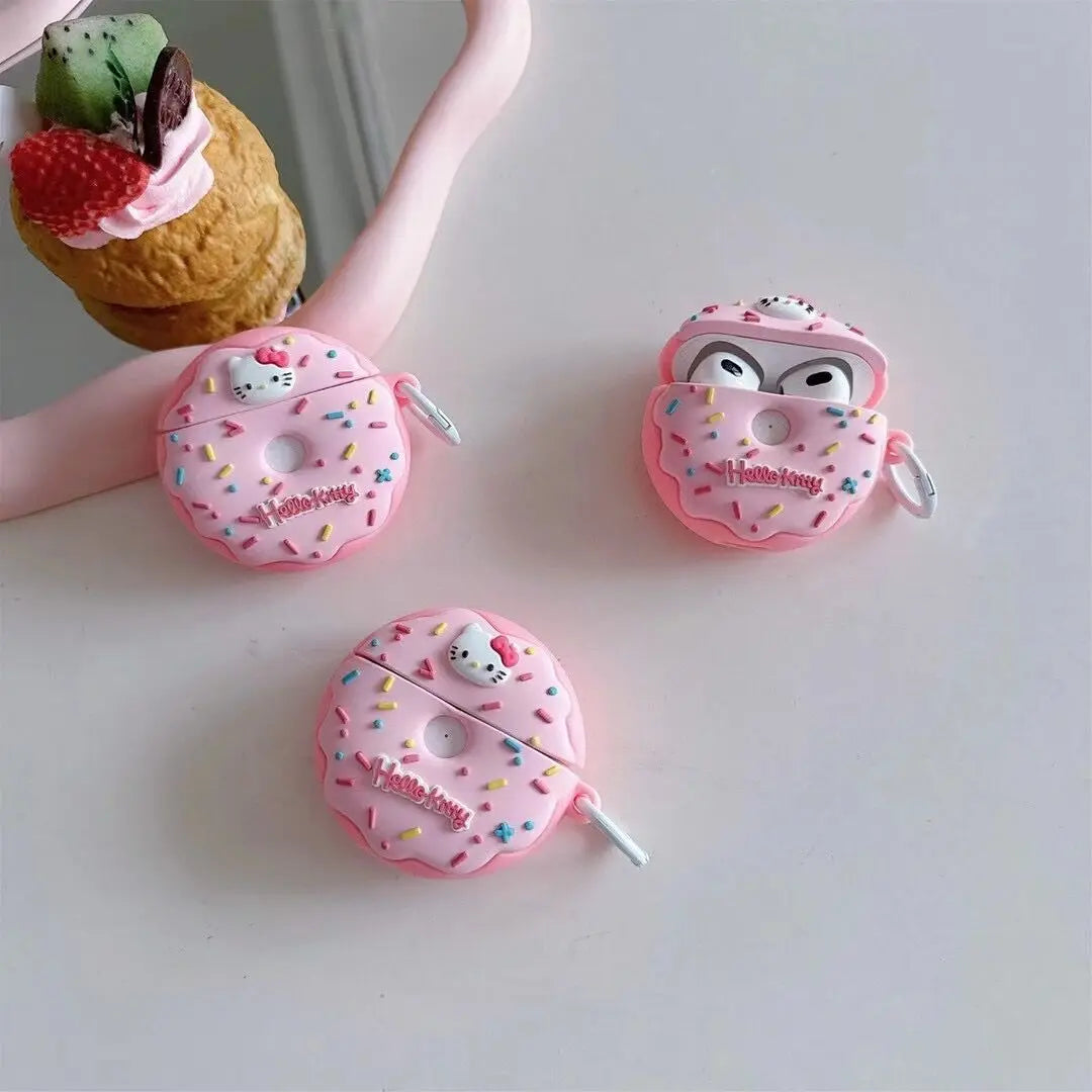 Hello Kitty Doughnut AirPods Case – Cute Silicone Protection for AirPods 1/2/3 & Pro