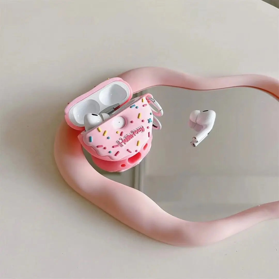 Hello Kitty Doughnut AirPods Case – Cute Silicone Protection for AirPods Pro