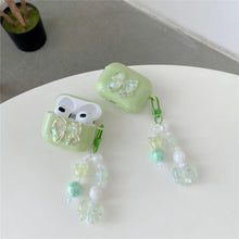 Load image into Gallery viewer, Luxury Butterfly Bow AirPods Case with Keychain green