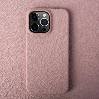 Luxury Handmade Genuine Leather iPhone Case pink