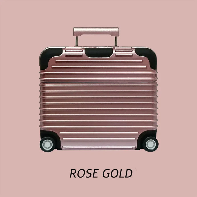 Luxury Trunk Design AirPods Case – Travel Baggage Rose Gold