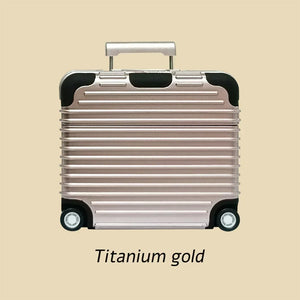 Luxury Trunk Design AirPods Case – Travel Baggage Titanium gold