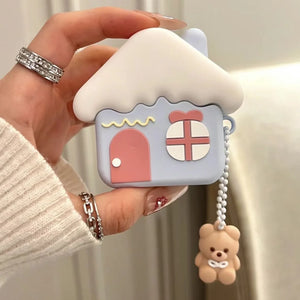 Snow House Bear AirPods Case – Adorable Protection for Your AirPods