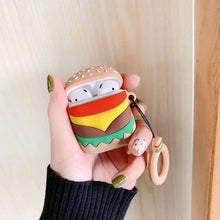 Load image into Gallery viewer, Fast Food AirPods Case – Fun Fries, Hamburger &amp; Popcorn Silicone Cover