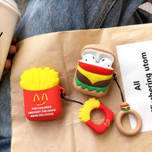 Load image into Gallery viewer, Fast Food AirPods Case – Fun Fries, Hamburger &amp; Popcorn Silicone Cover