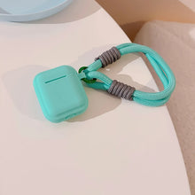 Laden Sie das Bild in den Galerie-Viewer, turquoise  Soft Silicone AirPods Case with Keychain 