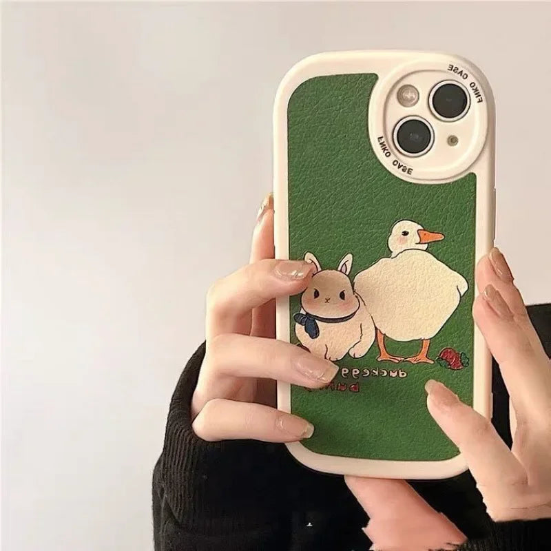 Cute Duck Rabbit Phone Case for iPhone – Adorable & Protective