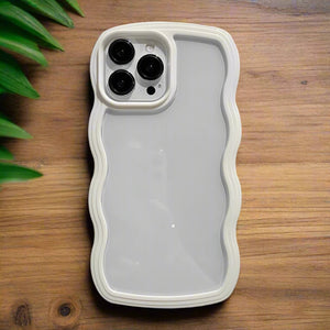 Wavy Distorted Border iPhone Case - White