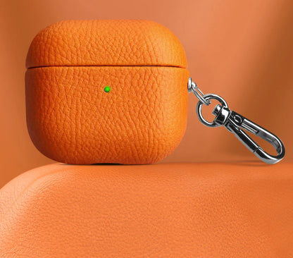 luxury Leather AirPods case - orange