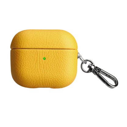 luxury Leather AirPods case Yellow